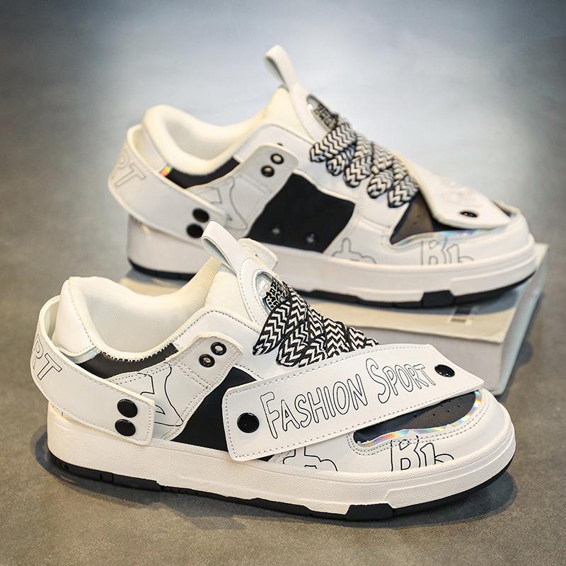 

2025 spring new men s shoes dopamine ins trendy shoes platform bread shoes skateboard shoes casual high-top sports shoes 45