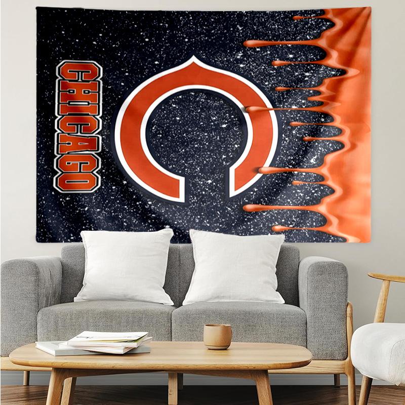 Chicago Bears Logo Tapestry Hanging for Bedroom,Livingroom, Playroom,Decor Art Room Wall Tapestry Holiday and Birthday Gifts