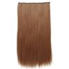 Extensiones de cabello sintético largo y liso con 5 clips, resistente al calor, para uso diario.