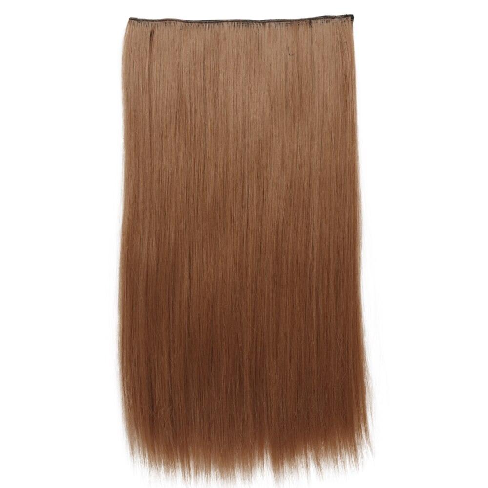 Синтетические длинные прямые волосы для наращивания 5 зажимов в волосах термостойкие — фото 22