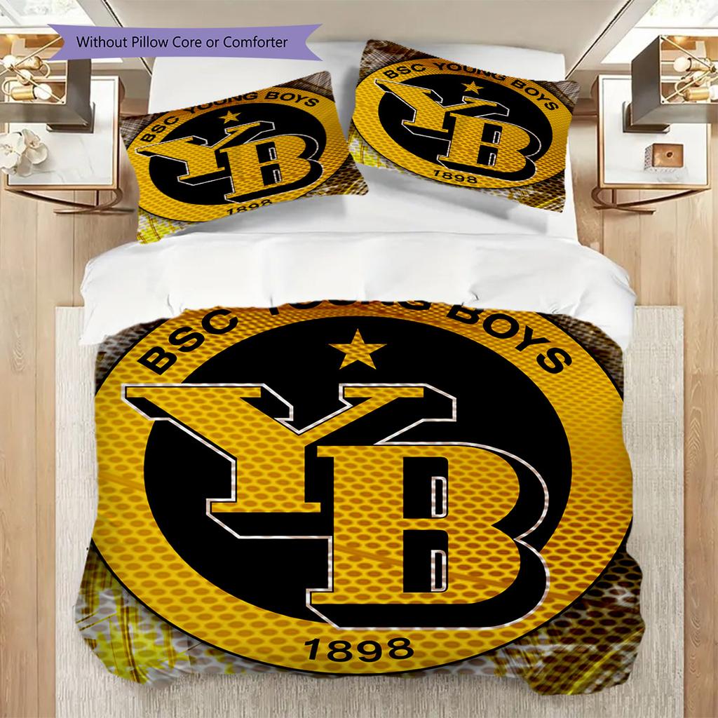 Borussia Dortmund logo Vzor Povlečení Přikrývka Sada Povlak na přikrývku Povlak na polštář Domácí Dekorace Dárek k narozeninám (1 * povlak na peřinu + 2 * povlak na polštář, bez jádra)