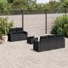 Vidaxl 6-Cz. Set di Mobili da Giardino con Cuscini, Polyrattan Nero