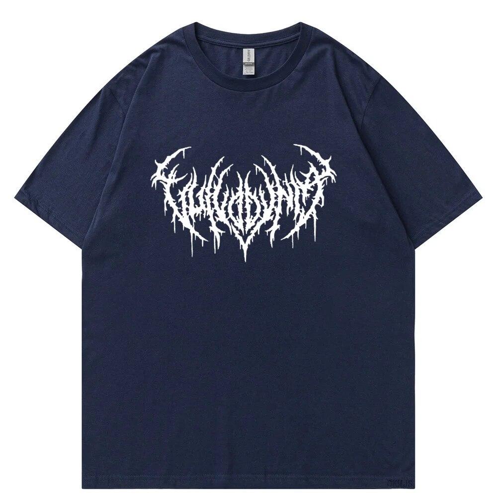 Hip Hop Gothic Street Punk Unisex T-shirts Korean Black Oversized Tshirt Toppar Harajuku Grafisk Tshirt WoUnisex Unisex Tops Tee