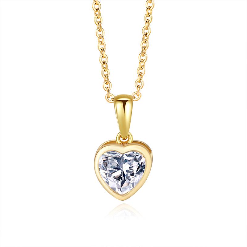 S925 Silver Heart Moissanite Necklace - Elegant Light Luxury Clavicle Accessory for Women