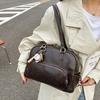 Women's Retro Y2K Underarm Bowling Bag: Large Capacity, Simple, Versatile Shoulder Handbag for Casual Commute.