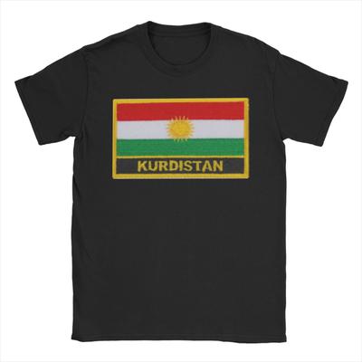 Men TShirts Kurdistan Flag Map  Novelty Cotton Tee Shirt Short Sleeve  T Shirt Crew Neck Tops 4XL 5XL 6XL