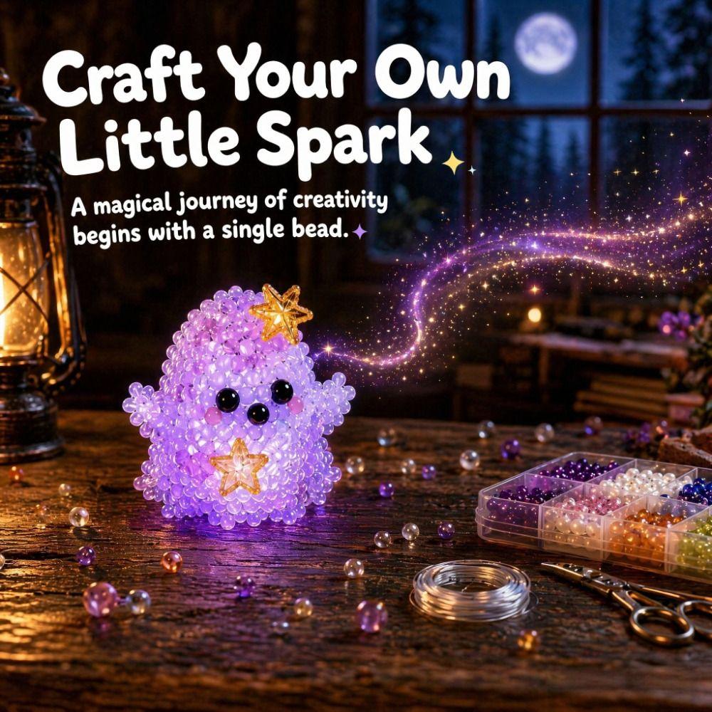 Tiny Glowing Fantasy Spirits DIY Bead Kit Handmade 3D Bead Pet Keychain Making Kit  For Beginners