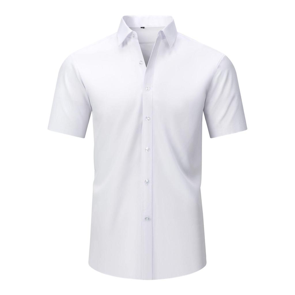 Men's Non-Iron, Anti-Wrinkle Long-Sleeve Cardigan Shirt, Large Size, Stretchable Fabric.