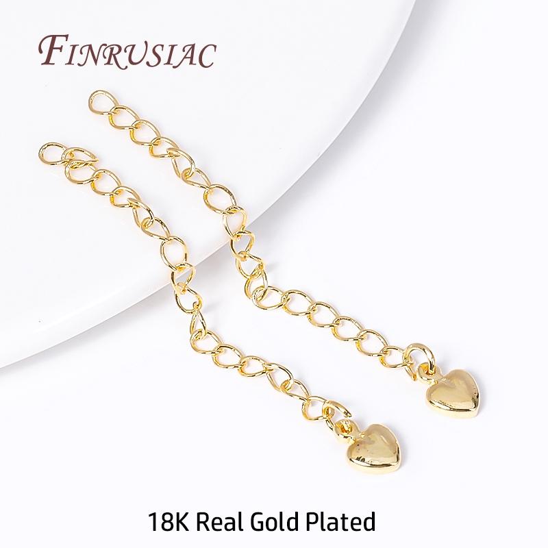 18K Gold Plated Brass Metal Extension Chains Bracelet Necklace Extend Tail Chains Connectors DIY Jewelry Making Findings