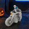 Bar Skull Decoration Halloween Skeleton Ornament, Resin Motorcycle Figurines, Durable Matte Finish Outdoor Decor Collectible Statue, for Boy