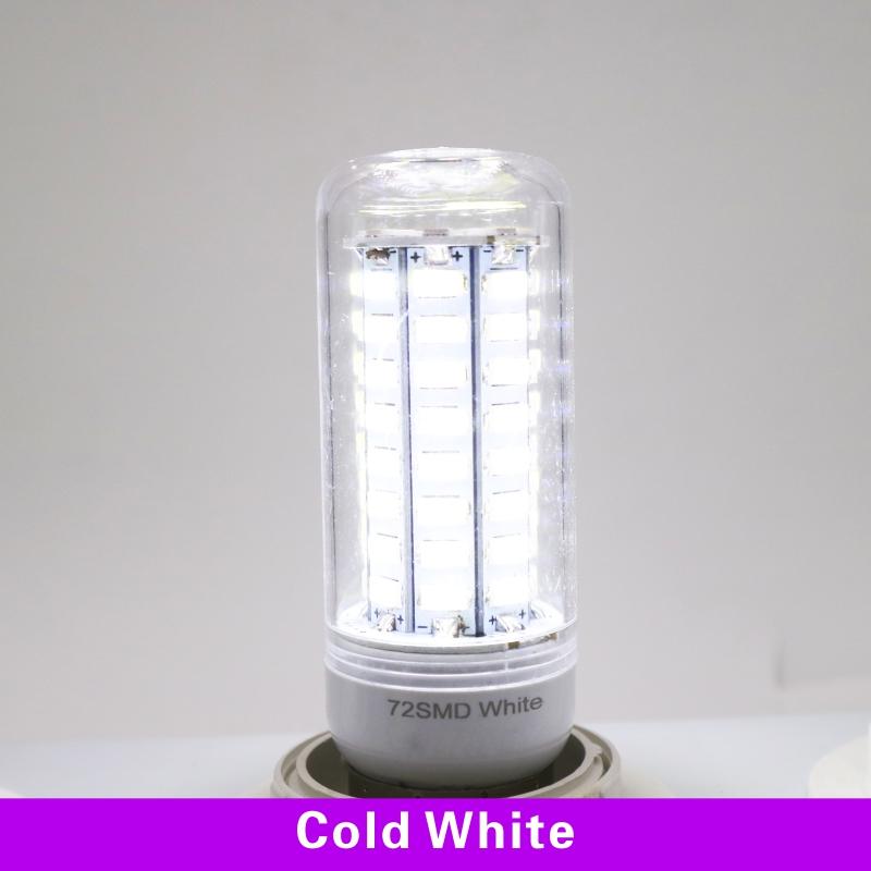 E27 Screw LED Corn Super Bright Light Bulb 72LEDs 5730SMD Light Bulb 220V Fixture Home Chandelier Candle Light Bulb Set 6000K