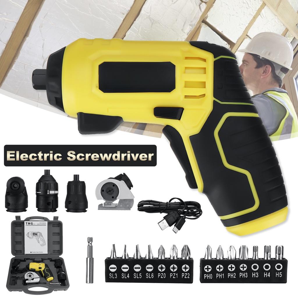 USB Cordless Multifunctiona Drill 3.6V Electric Round Cloth Cutter Scissors Power Driver Screwdriver Fabric Cutting Machine