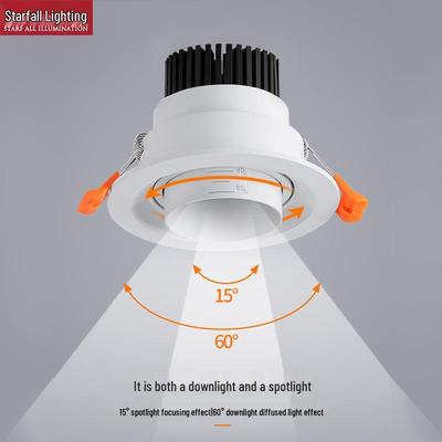 LED Zoomable Recessed Ceiling Spotlight with Gooseneck for Living Room