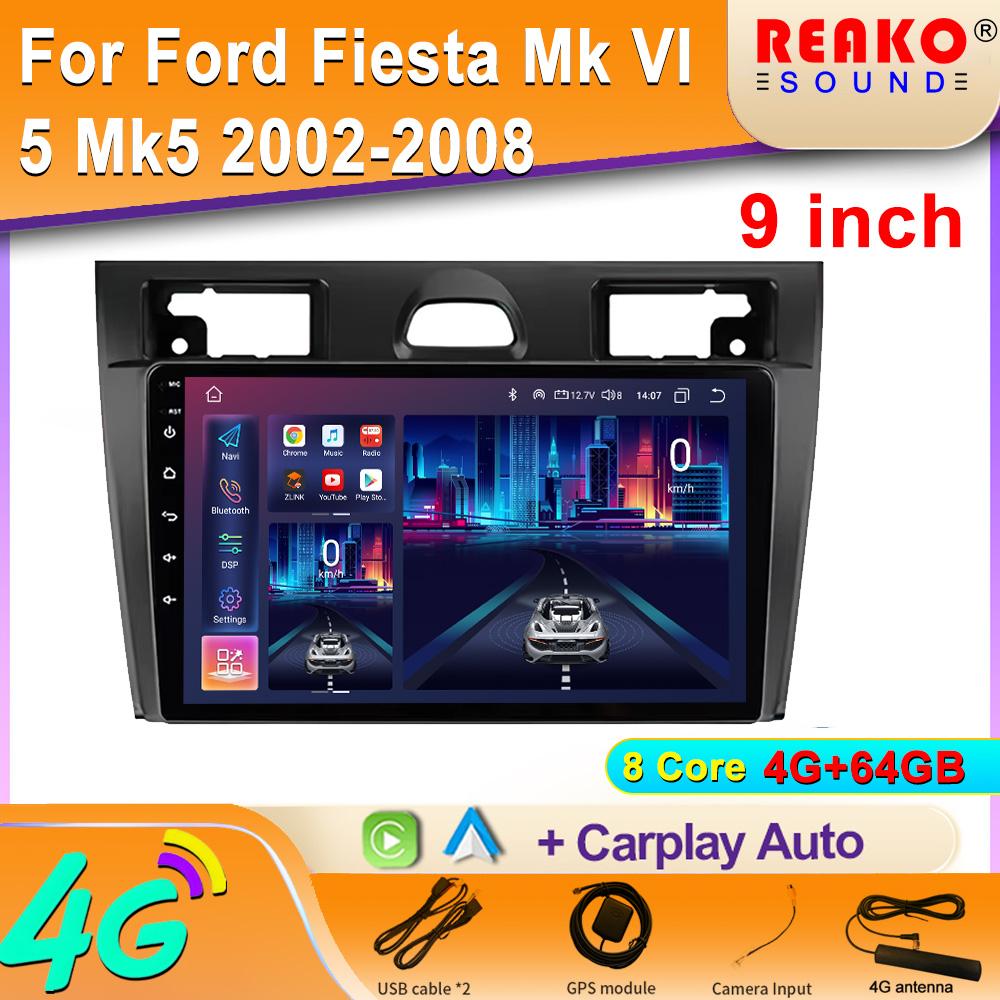 Android Car Radio For Ford Fiesta Mk VI 5 Mk5 2002 - 2008 Multimedia GPS Navigation Player Stereo Carplay 2 Din DVD Carplay
