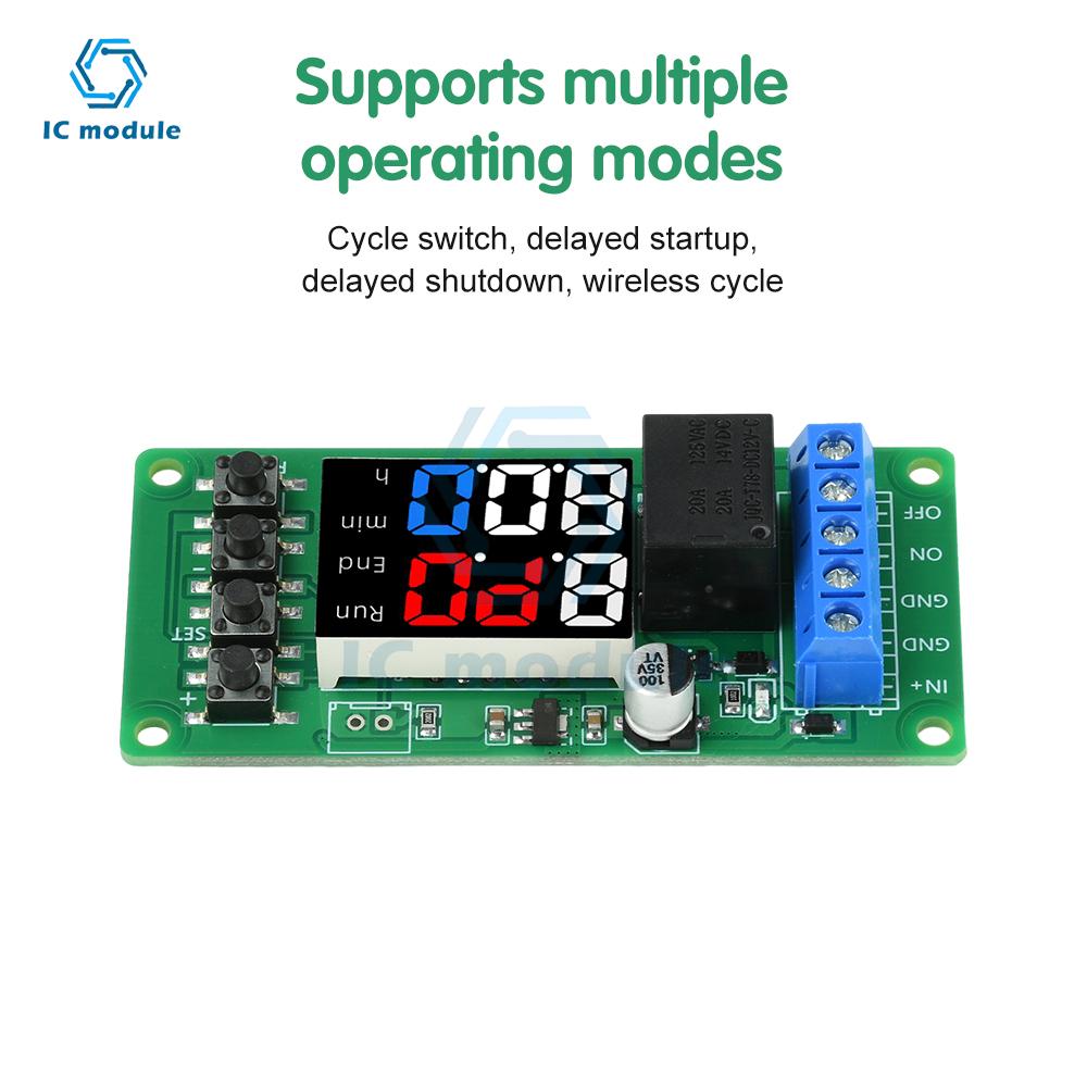 T2101 12V Programmable Timer Controller Dual-Mode Single-Channel Delay Relay Module Direct Output for Electronics