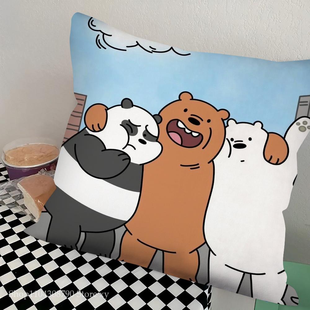 My B-Bare B-Niedźwiadki Kreskówkowe Bajki Poszewka na Poduszkę Kwadratowa Poduszka Sypialnia Sofa Wypoczynek Komfortowa Poduszka Salon Dekoracja Domu