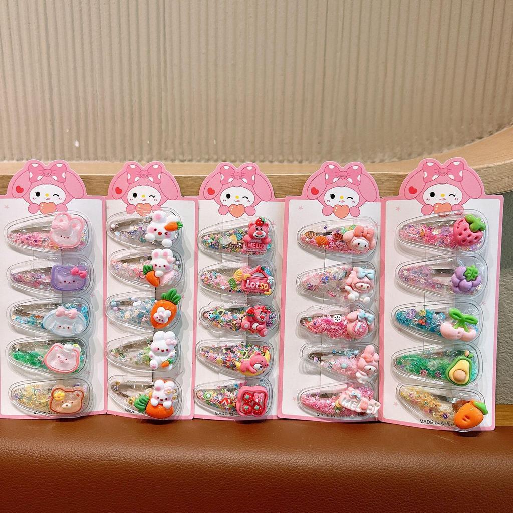 Kuromi Sanrio Girl's Flowing Sofa Bangs Hair Clips - Kid-Friendly and Sweet Design