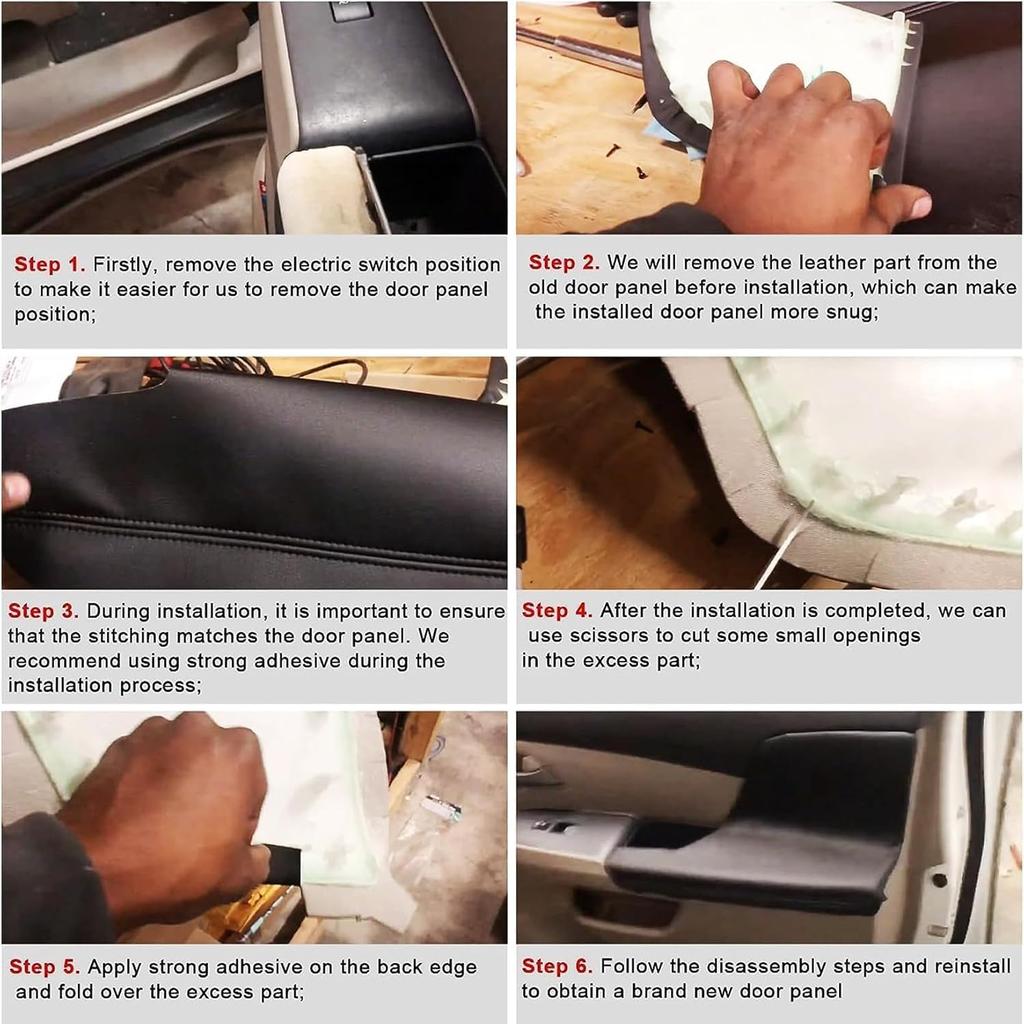 NLQR 2 Stück Türverkleidung Armlehnenabdeckung Schwarz Linke und Rechte Seite Ersatz Mikrofaserleder Kompatibel mit Honda Odyssey 2011 2012 2013 2014 2015