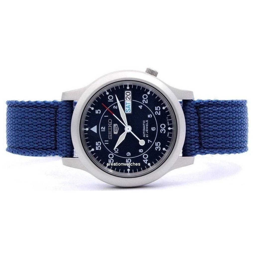 Generalüberholte Seiko 5 Military Automatik Nylonarmband SNK807K2 Herrenuhr