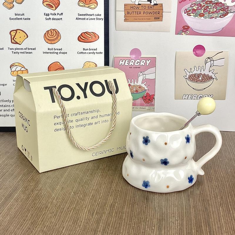 Unterglasurfarbiger Keramikbecher Souvenirbecher für Zuhause Geburtstagsgeschenk Wasserbecher Paar Kaffeetasse Persönlich