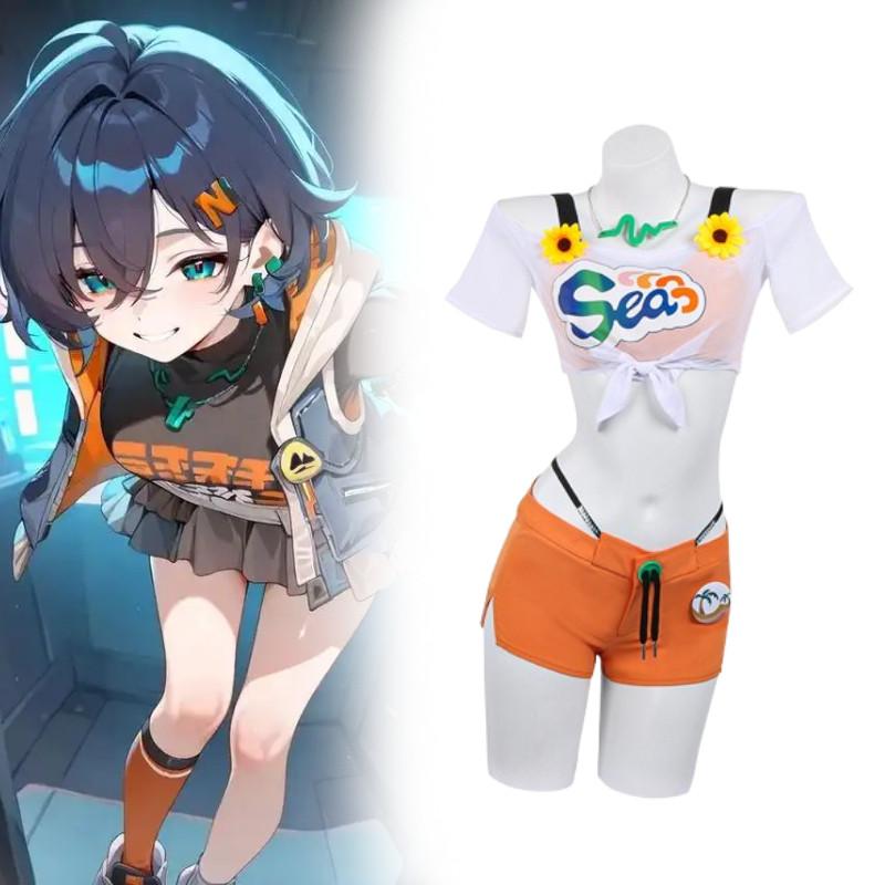 Zone Zenless Zero Belle Swimsuit Cosplay Costume Halloween Party Performance