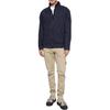 STONE ISLAND Solid Color Stand Collar Zip Pattern Print Embroidered Slim Fit Long Sleeve Sweatshirt Men Sweatshirt Navy-Blue 791562050-V0020