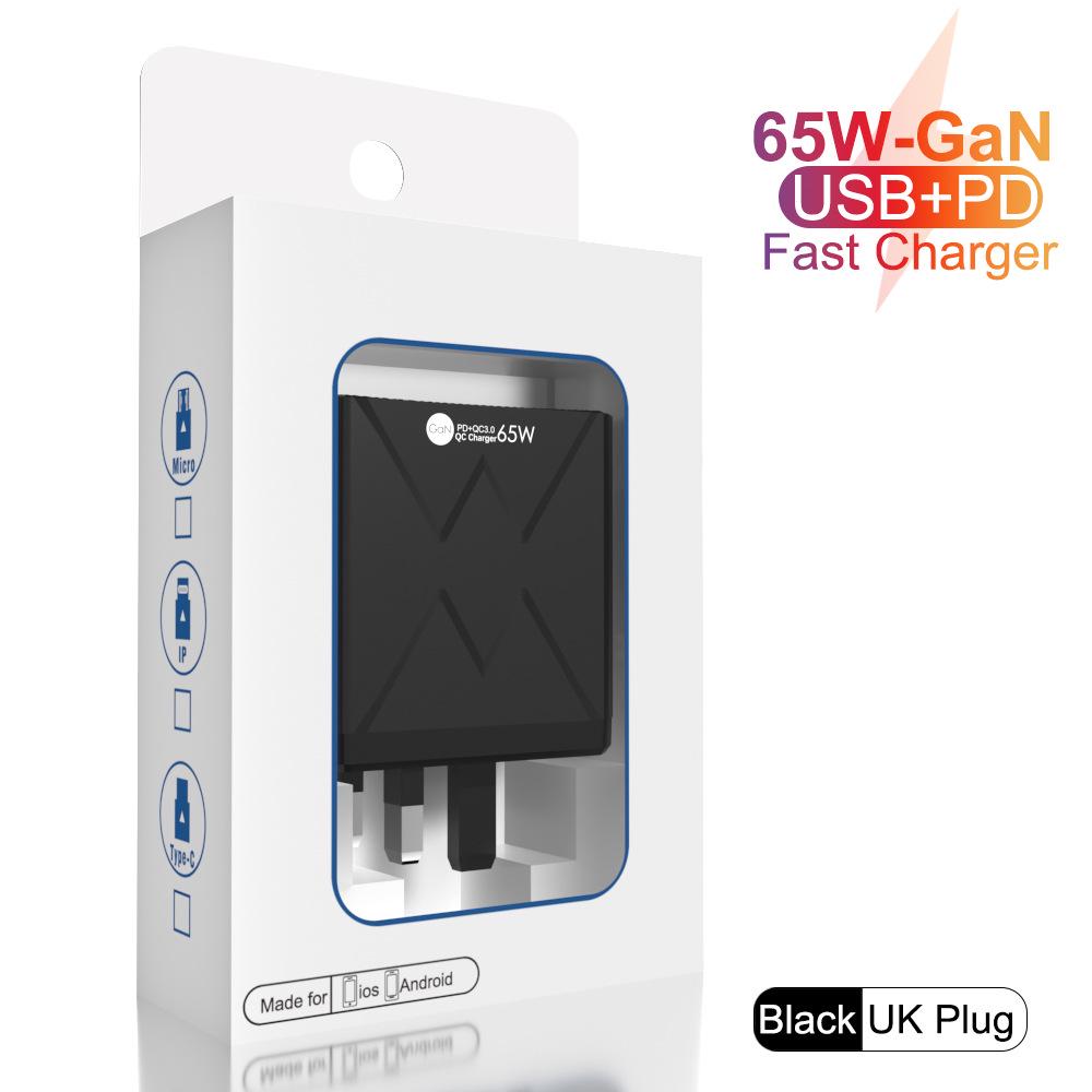 65W QC3.0 6-Port High Power USB Fast Charger for Mobile Phones - US/EU/UK Standard