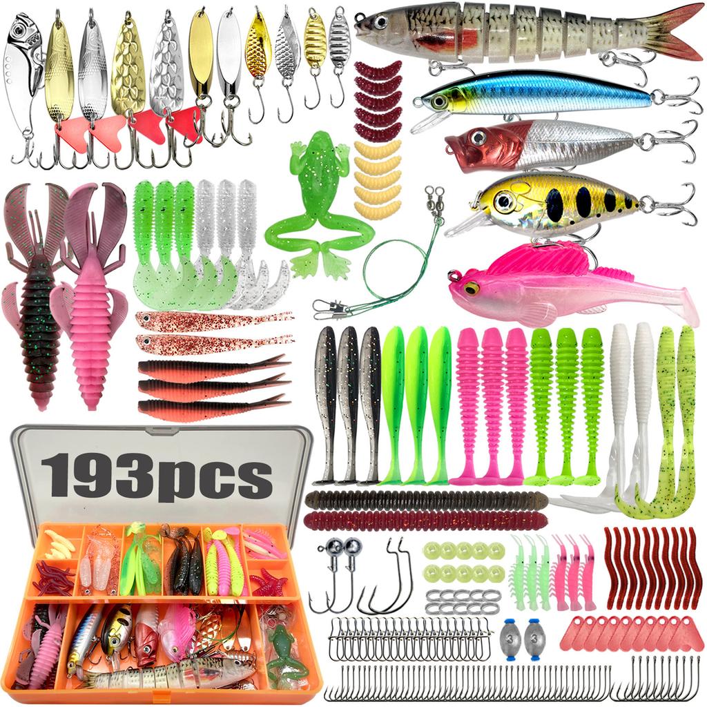 409/239/193/133/83pcs Fishing Lures Kit for Topwater Bait Rigs Tackle Kit for Bass Trout Salmon Fishing Accessories