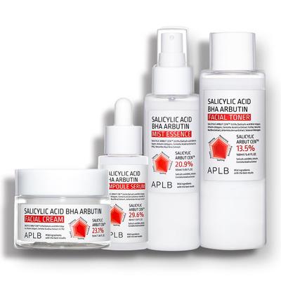 Set di acido salicilico BHA e arbutina: Crema viso + Siero fiala + Essenza nebulizzata + Tonico viso combinato con Centella 3X Complex