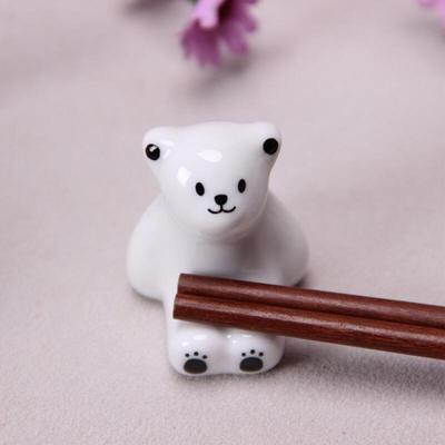 Ceramic Porcelain White Bear Spoon Chopstick Rest