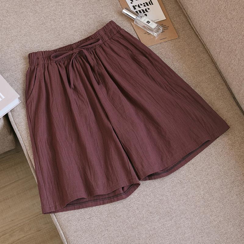 Women Shorts Summer Casual Two Pockets High Waist Soft