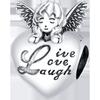 WOSTU 925 Sterling Silver Rainbow Moonstone Beads Heart Charms Angel Guard Pendant Fit Original Bracelet DIY Neckalce