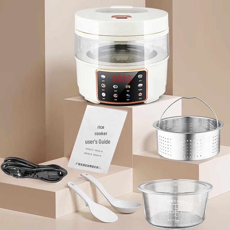 

Zhishi Smart 2L Mini Glass Rice Cooker with Sugar Draining