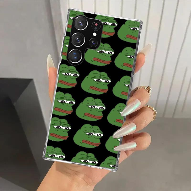 

Cute Frogs Party Sad P-Pepe Phone Case for Samsung Galaxy S25 S24 S23 Ultra S22 S21 Plus S20 FE S10 + S10E S25U Soft Print Shell Samsung S25
