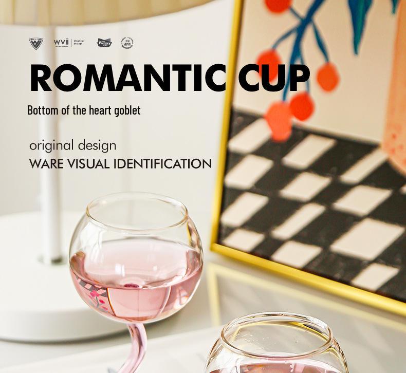 Luxury Heart-Shaped White Wine Goblet: Perfect for Valentine's Day or Weddings.
