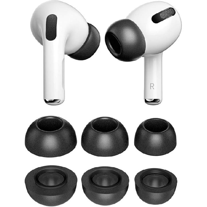 PZOZ 3 пары сменных амбушюр, совместимых с Apple AirPods Pro и Pro 2-го поколения (2022), Аксессуары: Вкладыши для наушников из пены с эффектом памяти, снижающие шум (Вписаться S/M/L