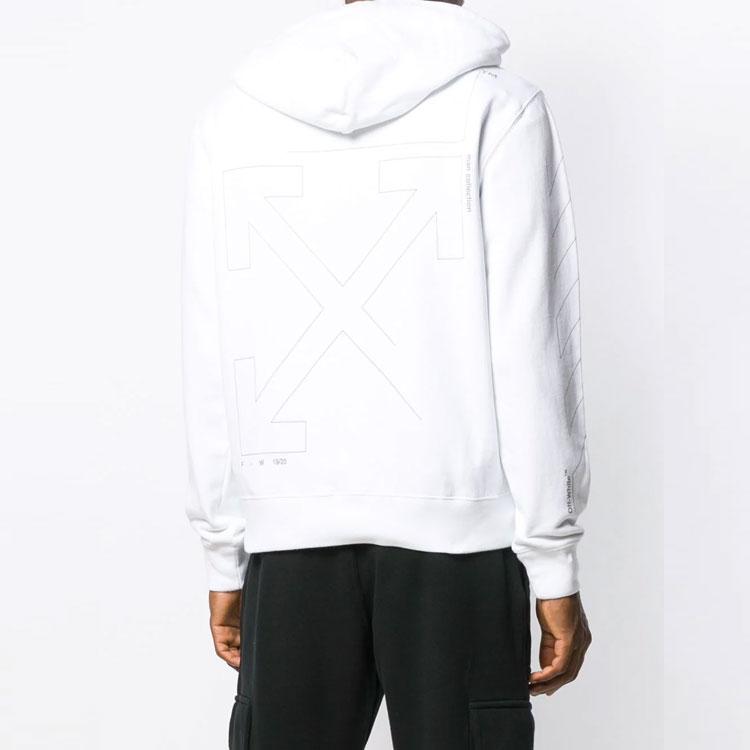 Off-White FW19 Back Letter Logo And Arrow Print Crewneck Long Sleeve Sweatshirt Men Tops White OMBB034E19E300030191