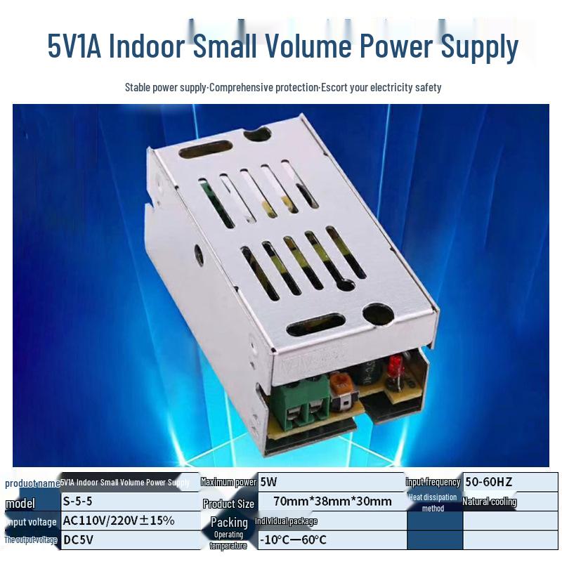 220V To 12V/24V/5V DC Power Supply for LED Strip Lights - 5A/10A/30A, 60W Transformer