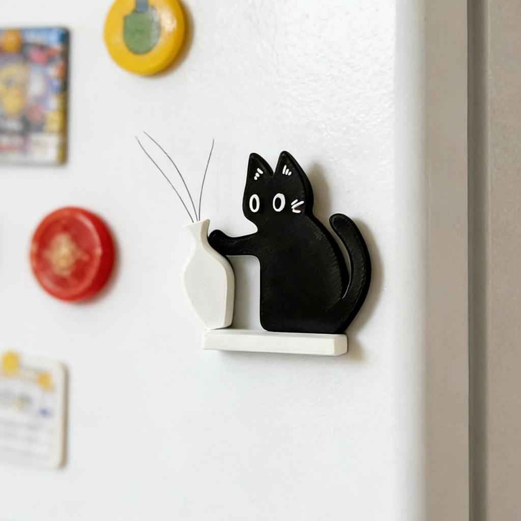 Magnetic Cat Whisker Holder Refrigerator Ornament Cute Fridge Magnets Cat Whisker Holder for Maps Calendars Homes Kitchens