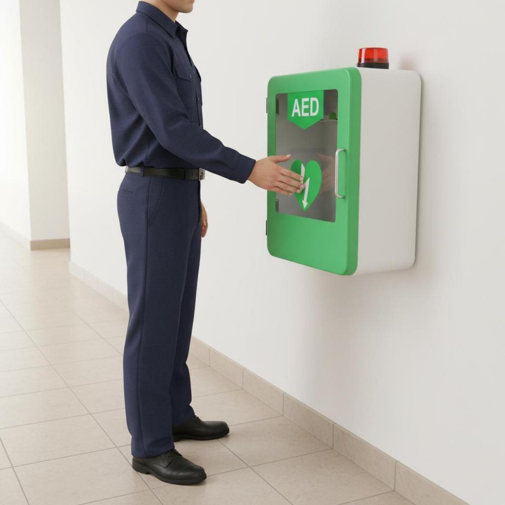 AED Storage Cabinet Emergency Entry Lockable for Offices