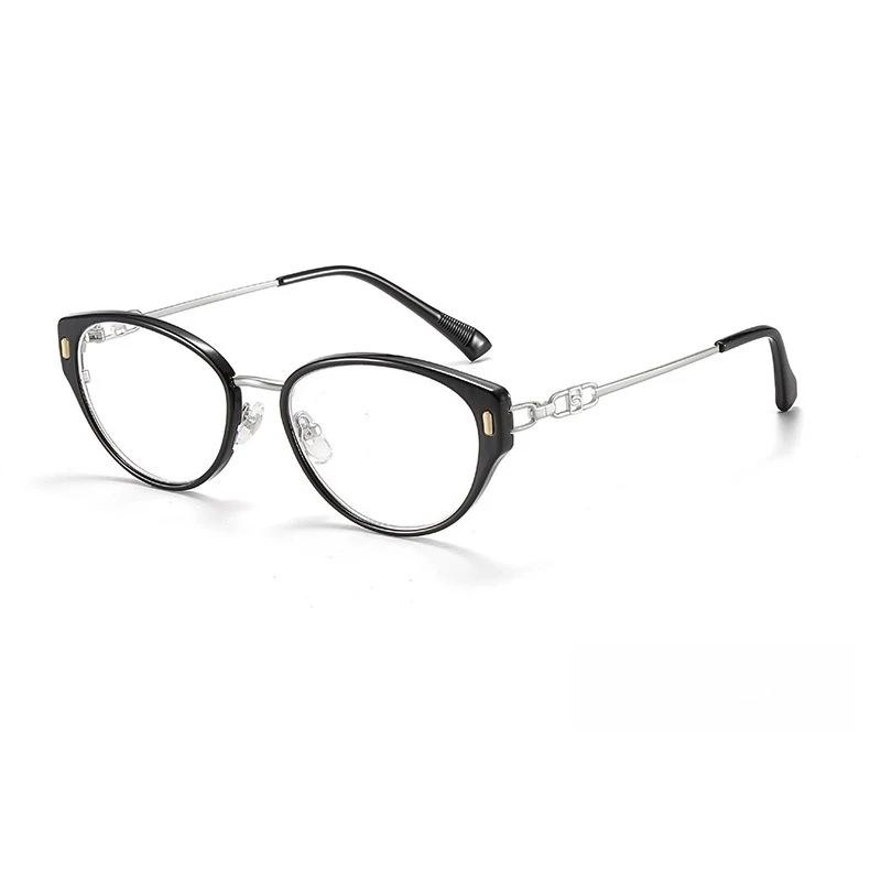 New Fashionable Cat-Eye Myopia Glasses Women's INS Style Luxury Brand Designer Popular Metal Eyeglasses Diopter 0 To -4.0