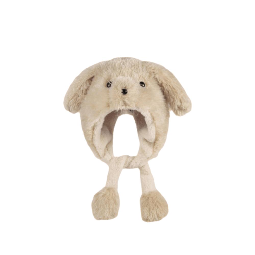 

Мультяшная пушистая шапка-ушанка, ветрозащитная теплая шапка, шапка с подвижными щенячьими ушками, аксессуары для одежды бежевый