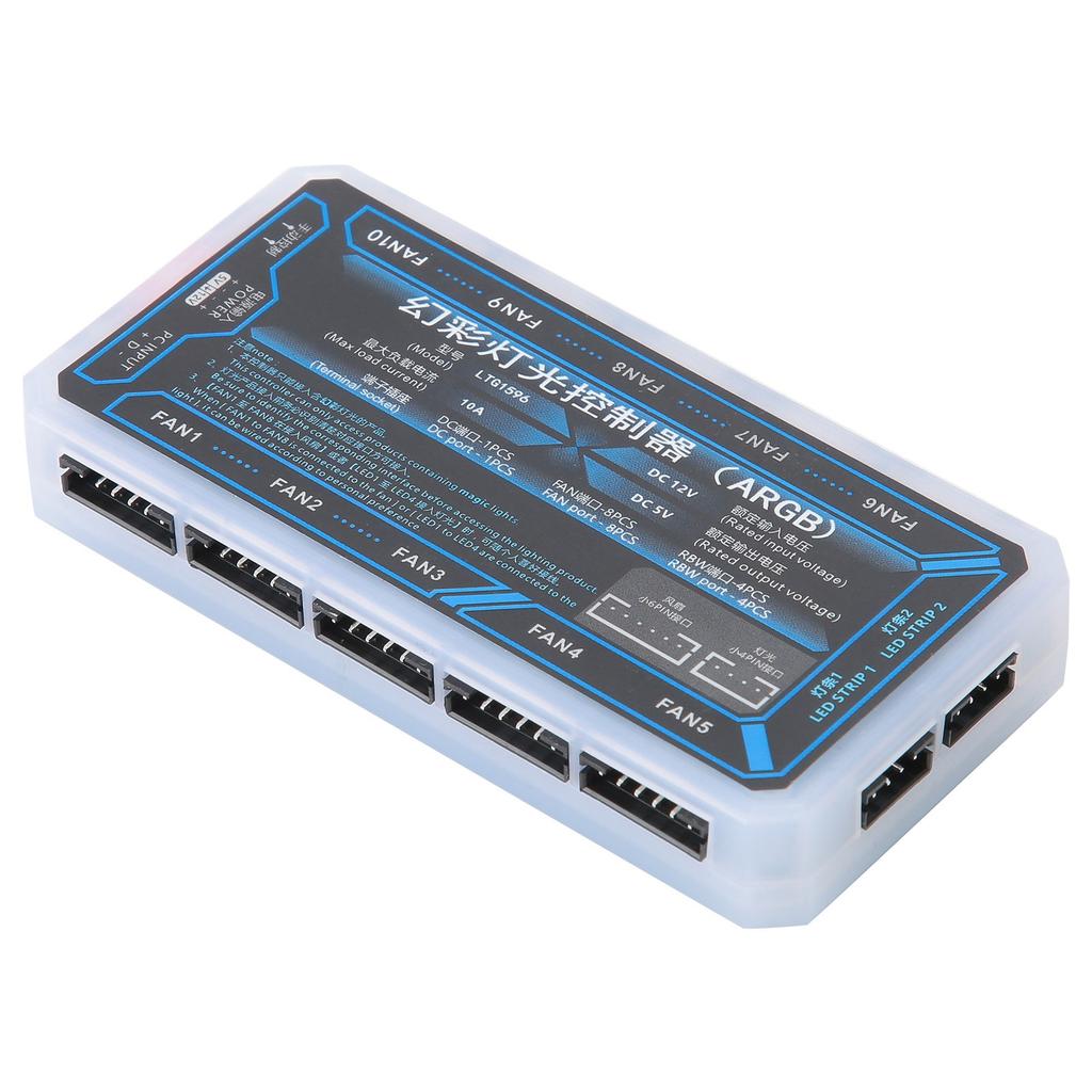 Fan Hub Computer Cooler System PH2.0 4‑Pin LED1‑LED2 FAN1‑FAN10 5V Cooling Supplies