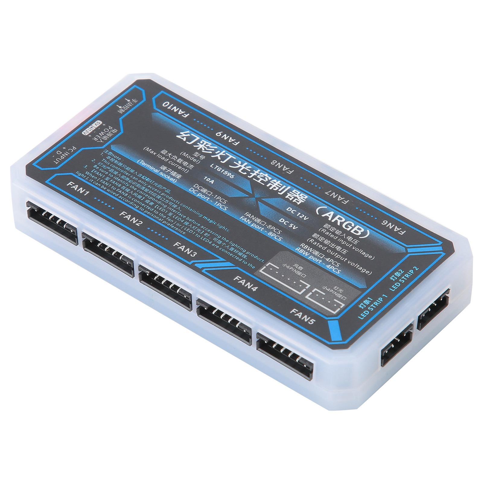 

Хаб для вентиляторов Система охлаждения компьютера PH2.0 4-контактный LED1-LED2 FAN1-FAN10 5V Охлаждающие принадлежности