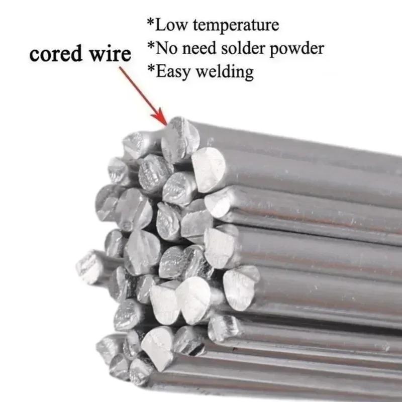 100/20/10pcs Low Temperature Easy Melt Welding Rods Stainless Steel Solder Rod Cored Wire Rod Weld Bar Aluminum Repairing Agent Kit