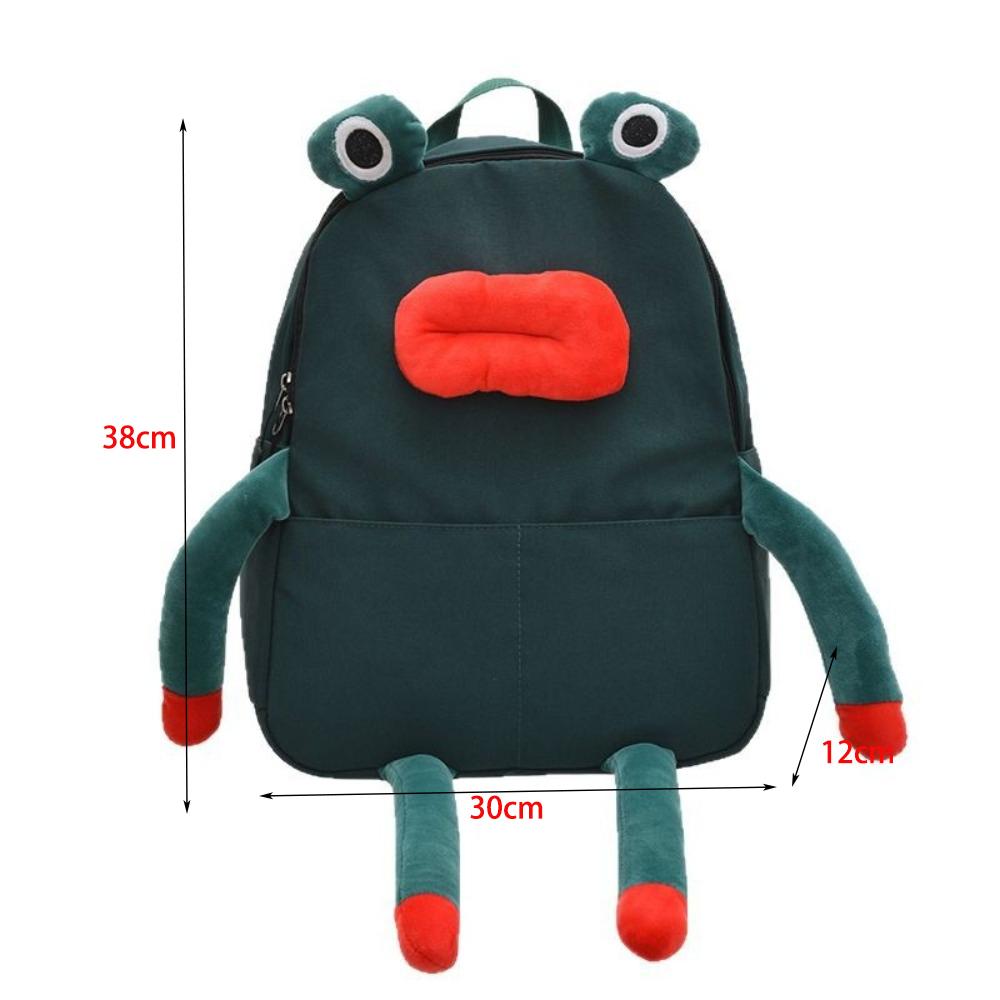 New Kawaii Rucksack Cartoon Plush Frog Children's School Backpack Lightweight Large Capacity Book Bags Learning Supplies