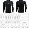 HedingRed Compression Sports Long Sleeve Fitness UV Men's Top, Undershirt, T-Shirt, Undershirt, Breathable, Quick-Drying, Protection, 17810CS-blk-M