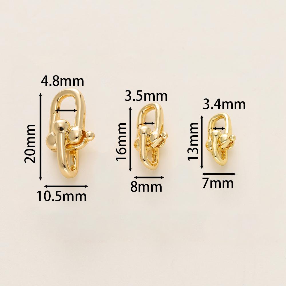 2 Stück Packung 1418K Vergoldete Federverschlüsse Messing U-Form Hummerverschluss Verbinder Für DIY Schmuck Armband Herstellung Zubehör