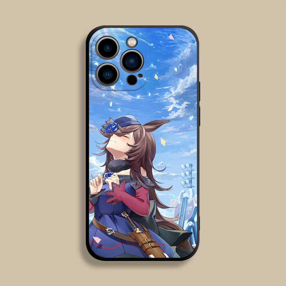 Uma Musume Pretty Derby Phone Case For iPhone 17,16,15,14,13,12,Pro,Max,Plus,E,SE4,Air,Mini Black Soft Cover