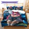 KDA Ahri Pattern Bedding Quilt Set Quilt Cover Pillowcase Home Decoration Gift (1 * duvet cover + 2 * pillowcase, without core)